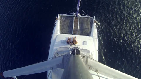 From the top of a yacht Stock Footage 34755685