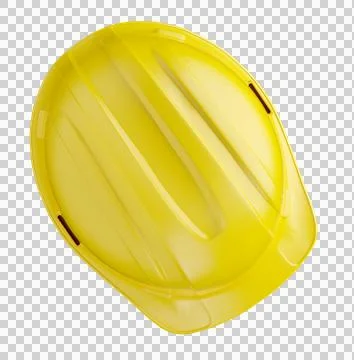 Top of Yellow Construction Hard Hat Isolated. Transparent PNG. Stock Illustration