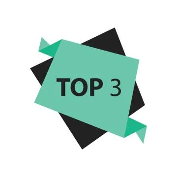 Top3 Text in Label black, Green Stock Illustration