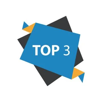 Top3 Text in Label Blue, yellow, black Illustrazione stock