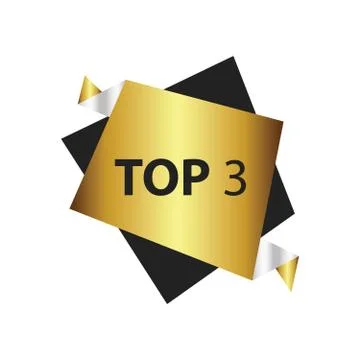 Top3 Text in Label  Gold, silver Stock Illustration