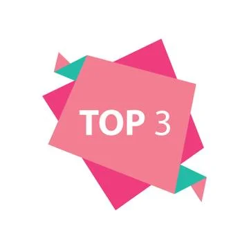 Top3 Text in Label pink and green Illustrazione stock