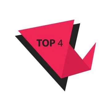 Top4 Text in Label   black, pink Stock Illustration
