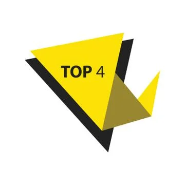 Top4 Text in Label  black, yellow Stock Illustration
