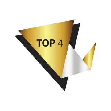 Top4 Text in Label  Gold, silver Stock Illustration