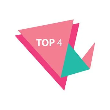 Top4 Text in Label pink and green Stock Illustration