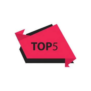 Top5 Text in Label   black, pink Illustrazione stock
