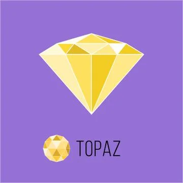 Topaz flat icon with top view. Rich luxury symbol. Vector illustration Stock Illustration