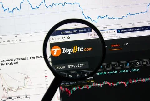 TopBTC.com cryptocurrency exchange site Fotos Stock