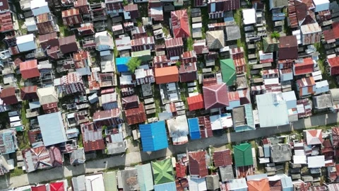 Topdown drone shot of a local cemetery in the Philippines 動画素材 254551096