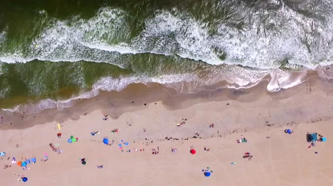 Topdown over Ocean - Long Beach Island Drone 2016 Video stock 67108938