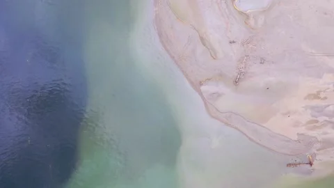 Topdown static aerial drone view to Teletskoe lake Video stock 143288991