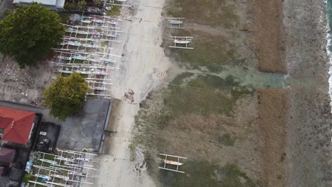 Topdown to sunset ocean reveal Stock Footage 329884571