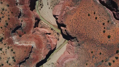 Topdown View Of Paria River Valley In Utah, United States. Aerial Shot Video stock 239055159
