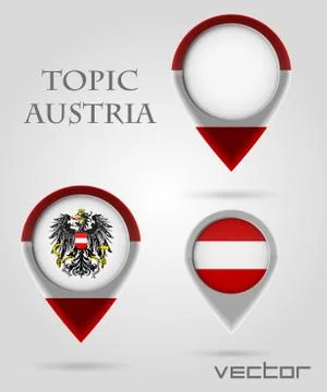 Topic austria map marker Stock Illustration