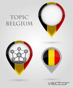 Topic belgium map marker Stock Illustration
