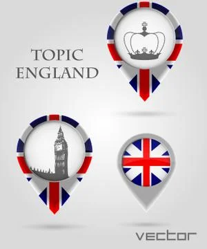 Topic england map marker Illustrazione stock