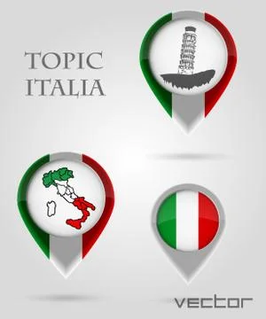 Topic italia map marker Stock Illustration