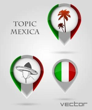 Topic mexica map marker Illustrazione stock