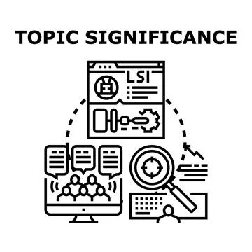 Topic significance researching and digital content optimization Stock Illustration