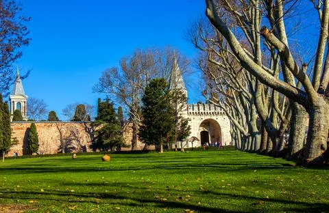 Topkapi Palace 1.Courtyard 2. Gate Architecture And Natural View Istanbul Stock Photos