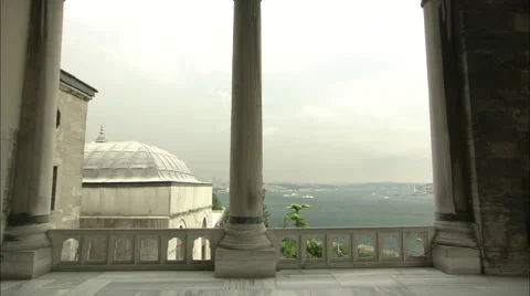 Topkapı Palace Balkony views Bosphorus Stock Footage 42937497
