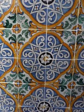 Topkapi Palace ceramic tile displaying intricate Islamic art, traditional f.. Stock Photos