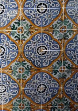 Topkapi Palace ceramic tile displaying intricate Islamic art, traditional f.. Stock Photos
