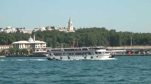 Topkapi Palace From The Sea Stock Footage 46259556