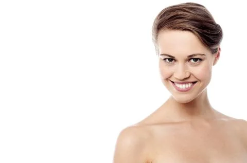 Topless woman posing to camera Stock Photos