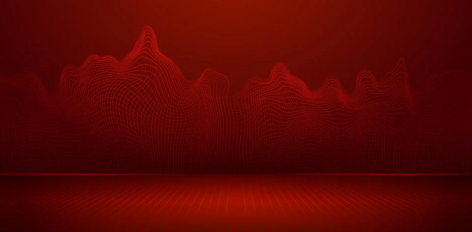 Topografi Data Red Background Stock Illustration
