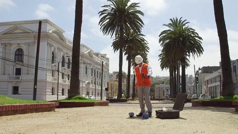 Topographer working Video stock 77046857