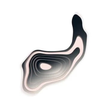 Topographic 3D map black and pink logo Illustrazione stock