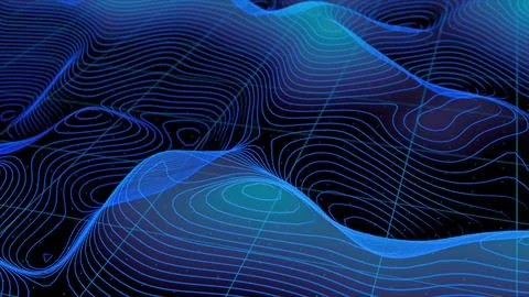 Topographic abstract waves Stock Illustration