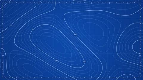Topographic blueprint technical map grid loop Stock Footage 347727825