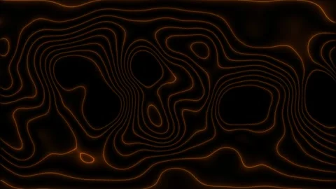 Topographic Contour Lines Abstract Pattern in Glowing Orange on animated Bl.. Stock Footage 332993050
