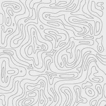 Topographic contour lines map pattern black and white background. Stock Illustration