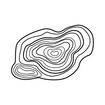 Topographic contour lines representing elevation and landscape Stock Illustration