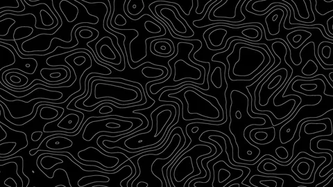 Topographic contour lines seamless loop animation on black background. Stock Footage 324819530