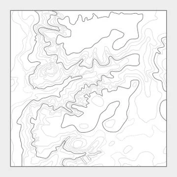 Topographic contour map background - topo heightmap Stock Illustration