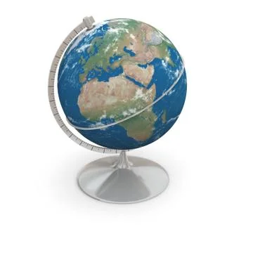 Topographic globe with clouds Stock Illustration