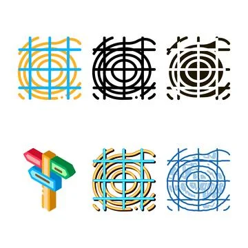 Topographic landscape map icon thin line minimal vector Stock Illustration