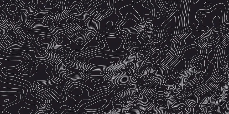 Topographic line map pattern. Contour elevation topographic and textured Stock Illustration