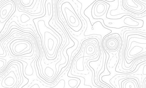 Topographic line map patterns. Black Contour and texture geographic cartography Stock Illustration