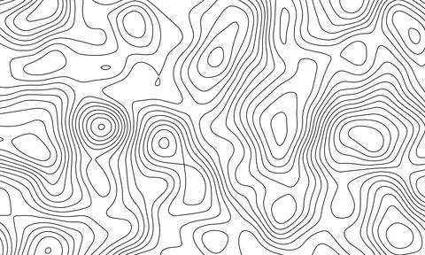 Topographic line map patterns. Black Contour and textured Background of Illustrazione stock