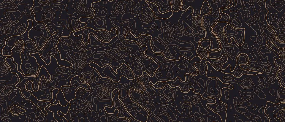 Topographic line map patterns. Orange Contour and textured Background of Stock Illustration