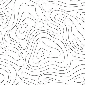 Topographic line pattern, map landscape background above view. Vector abstract Stock Illustration
