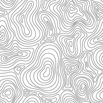 Topographic line pattern, map landscape background above view. Vector abstrac Illustrazione stock