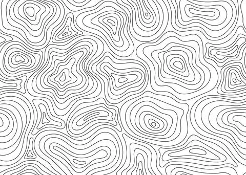 Topographic line pattern, map landscape background above view. Vector abstrac Stock Illustration