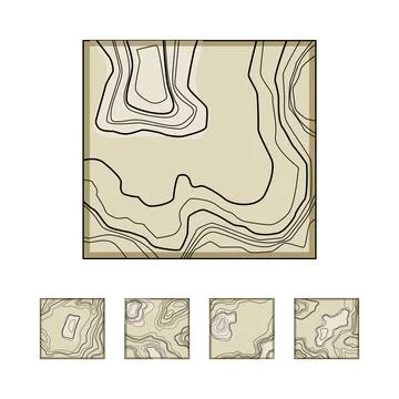 Topographic map abstract contours ocean depth charting Stock Illustration